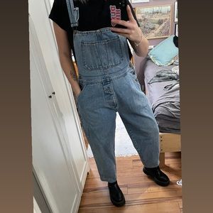 Vintage light wash overalls